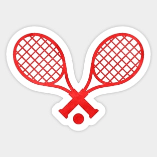 Tennis Racket Red Sticker